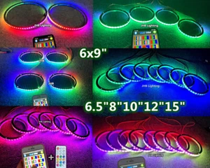6x9"6.5"8"10"12"15" APP Remote CHASING Flowing LED Rings Loud Speaker Lights Set - Picture 1 of 18