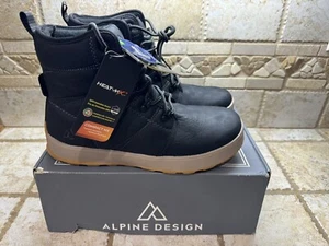 Alpine Design x Kamik Men's Ezra Black Winter Boots Durable full grain leather - Picture 1 of 8