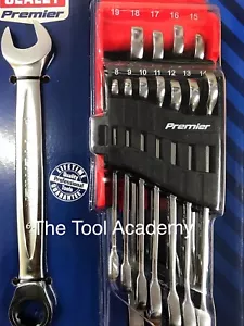 PREMIER RANGE Lifetime Ratchet Combination Spanner Wrench Set 8-19mm - Picture 1 of 5