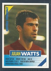 PANINI SUPERPLAYERS 1996 #244-SHEFFIELD WEDNESDAY-ROTHERHAM-JULIAN WATTS