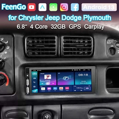 Radio estéreo GPS para coche Chrysler Jeep Dodge Plymouth 1975-2002 2+32G CarPlay Foto 1 de 4