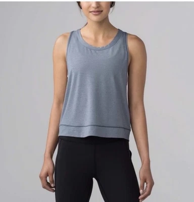 Camiseta sin mangas Lululemon Pace Perfect para mujer talla 10 jaspeada esterlina NUEVA Foto 1 de 4