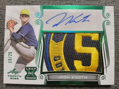 2023 Leaf Trinity XRC Josh Knoth AUTO Multi Color Patch 19/25! Brewers Prospect  - Image 1 of 4