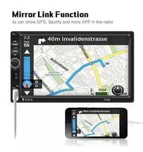 Doppel 2DIN Autoradio 7" Bluetooth Touchscreen USB SD TF Mirror Link MP5 Player - Bild 1 von 6