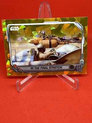 2024 Topps Star Wars Episode 1 Sapphire In The Final Stretch Gold Refractor /50 - Image 1 of 2