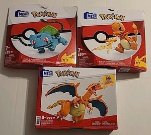Lot Of 3 Mega Bloks POKÉMON Building Sets CHARIZARD BULBASAUR CHARMANDER Sealed - Picture 1 of 2
