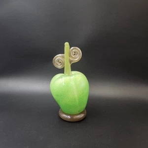 Pisapapeles Artizen Artglass verde manzana firmado caprichoso soplado a mano canadiense - Imagen 1 de 11