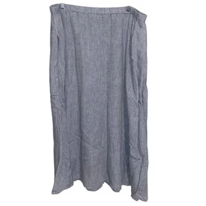 Eileen Fisher Skirt Womens XL Linen Maxi Lagenlook Minimalist Artsy Pockets Gray - Picture 1 of 7