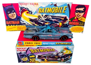 HOT WHEELS π¦ Classic 1966 Batman TV Series BATMOBILE + Mini Corgi 267 Repro Box - Picture 1 of 8