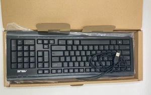 ASUS Wired Keyboard Model KB73211 P/N 0k001-001900DP Black New - Picture 1 of 4