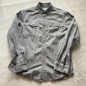 Converse Hemd Herren Medium Schwarz Ein Stern Knopfleiste Langarm Tasche Canvas - Bild 1 von 8