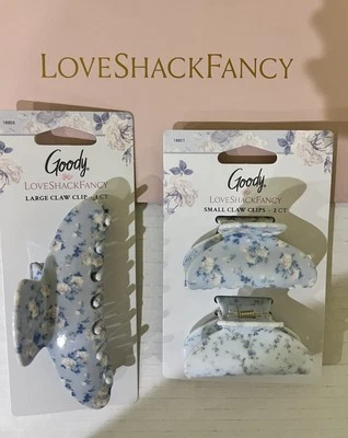 Love Shack Fancy clips  X Goody Blue Small And Large Claw Set Hair Clip Bundle - Image 1 of 3