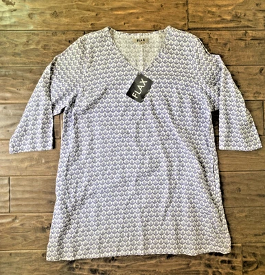 Vestido túnica para mujer 100 % lino grande púrpura manga 3/4 playa costero Foto 1 de 4