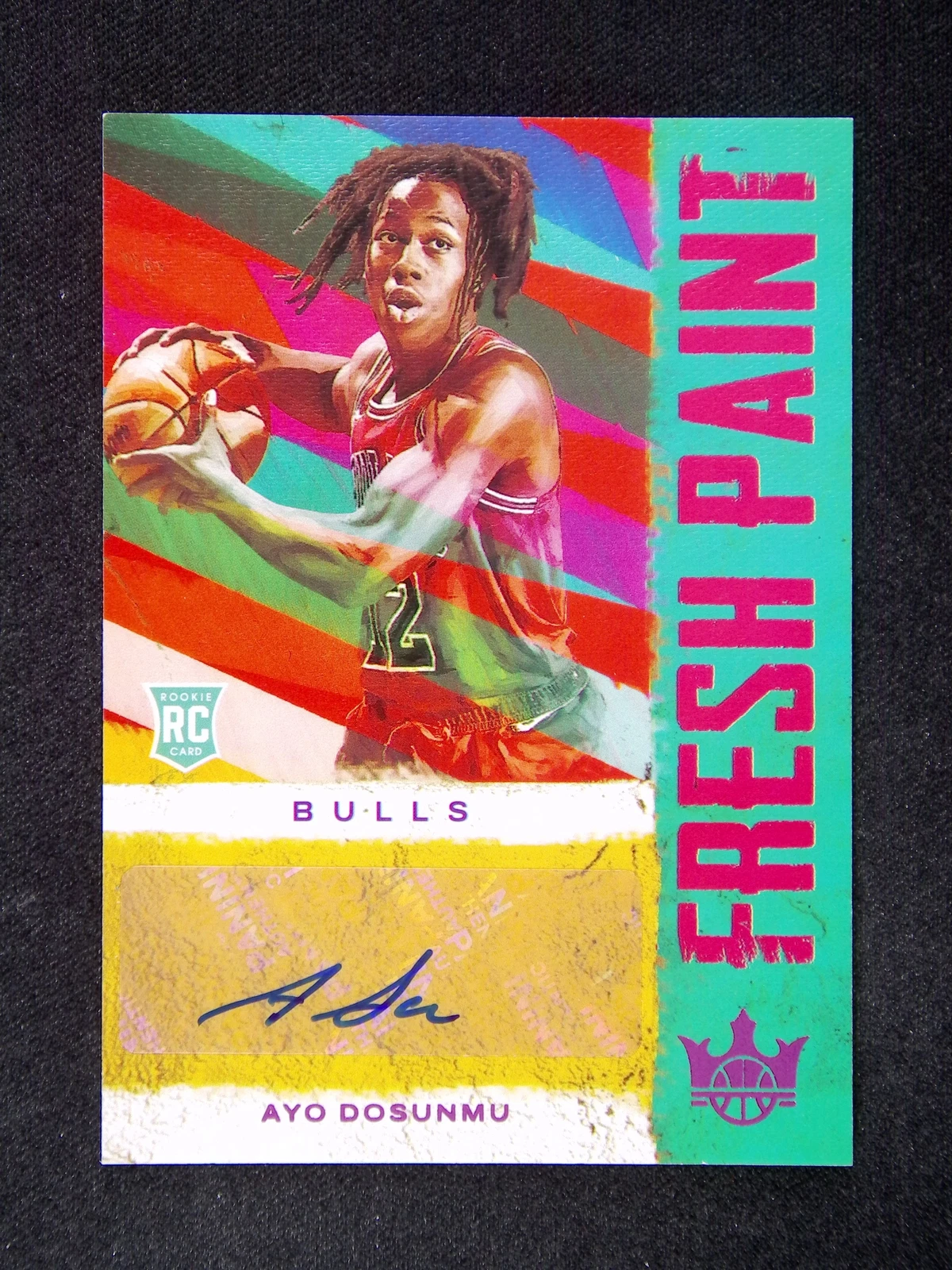 2021-22 Panini Court Kings Ayo Dosunmu RC Rookie Fresh Paint Auto Pink 1/8≈1/1