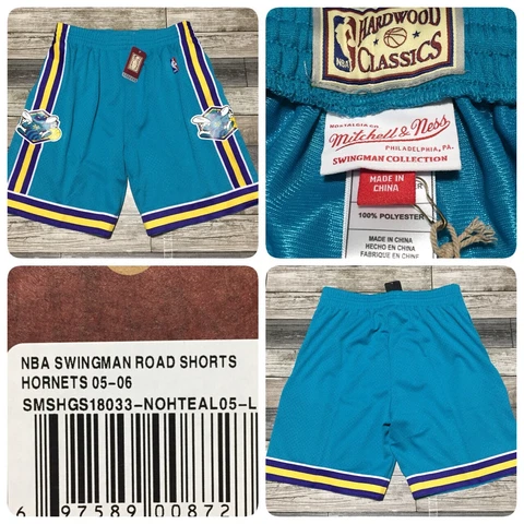 Mitchell Ness Hardwood Classics Hornets NBA Swingman Road Shorts Men’s L Teal Cover