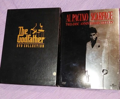 THE GODFATHER 1-2-3 DVD SET + SCARFACE Foto 1 de 4