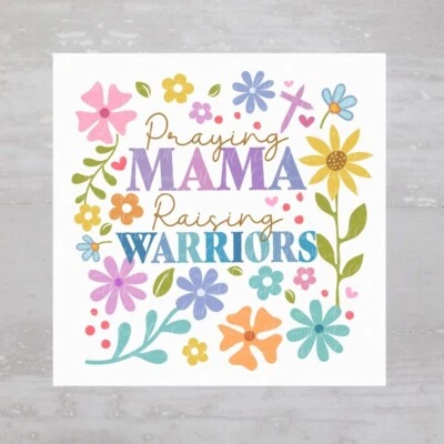 Colcha de tecido Praying Mama Raising Warriors painel artesanato costura colcha bloco A793 - Imagem 1 de 4