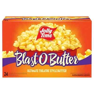 JOLLY TIME Blast O Butter Microwave Popcorn, 24 Ct (3.2 oz. Bags) Gluten-Free - Picture 1 of 8