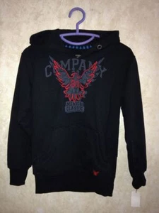 COMPANY 81 Black Red Grey Eagle Pullover Sweatshirt Hoodie NEW Boys Sz L 14 / 16 - Picture 1 of 4