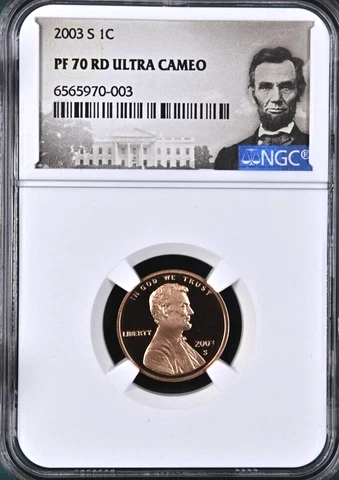 2003 S Proof Lincoln Penny Proof 1C NGC PF70 RD Ultra Cameo Cover
