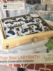 Labyrinth Wooden Maze Game with 2 Marbles Puzzle Game for Family Fun - Picture 1 of 2