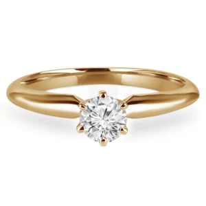 0.26 CT Round SI2 G Diamond Solitaire Engagement Ring 10K Yellow Gold - Picture 1 of 3