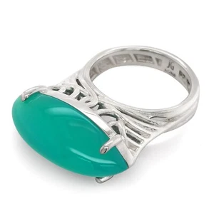 "Paraiba" color Agate 10.54 carats set in Silver Ring-Free shipping - Picture 1 of 4