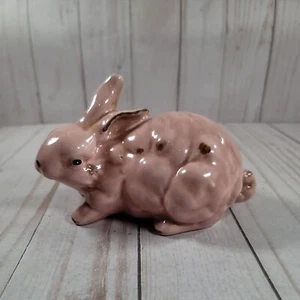 Vintage Chubby Pink Ceramic Bunny Rabbit MCM - Picture 1 of 7