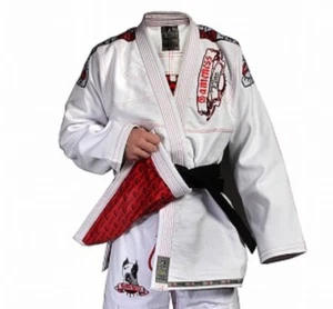 Rare Gameness Pitbull Red Lined Gi, MMA, KARATE Size A2 White New Top Only - Picture 1 of 10