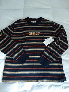 Guess Originals Pullover Sweater Mens Striped Size Large New - Picture 1 of 7