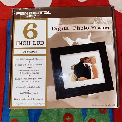 NEW Pandigital 6" LCD Digital Picture PHOTO Frame 128MB REMOTE CONTROL USB A/C - Image 1 of 3