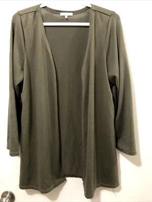 Sweater Charlotte XL Russe Women's Size Sweater Open Front Cardigan Olive Green - Image 1 of 4