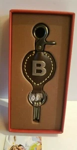 Mio Marino Kastava Leather Collection Jeans Keychain Letter B Initial NIB NEW - Picture 1 of 4