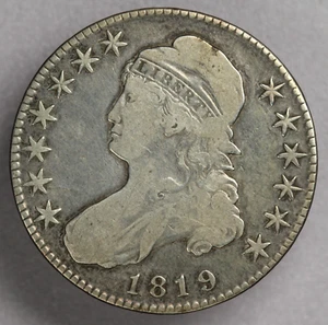 1819 Busto Cappato Argento Mezzo Dollaro 50C-F+ - Foto 1 di 2
