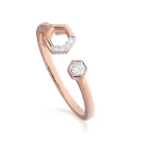 Diamond Pavé Open Ring in 9ct Rose Gold - Picture 1 of 1