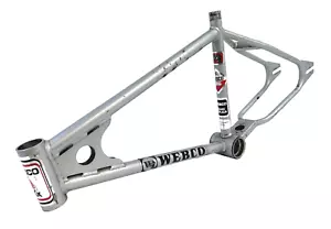 Old School BMX 1976-77 WEBCO Replica Frame Rare OG Silver Paint & Decals - CLEAN - Picture 1 of 18