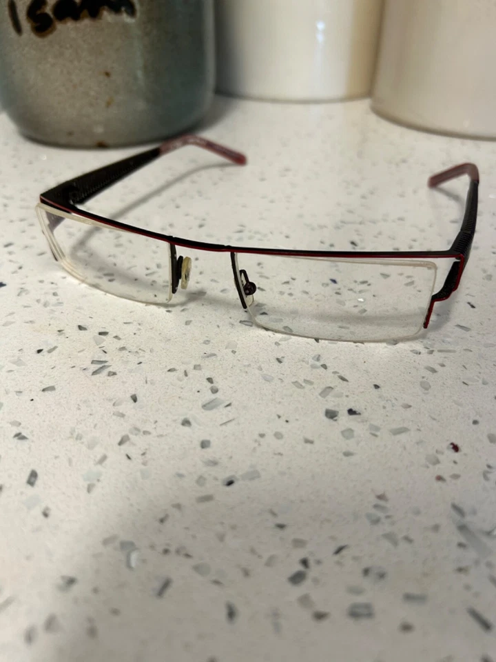 JF Rey auténtico en muy buen estado rojo oscuro abierto metal gafas de sol marcos 55 20 140 Foto 1 de 4