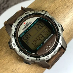 Timex Expedition Men Digital Compass Multifunction Leather Quartz Watch 7 3/4" - Picture 1 of 13