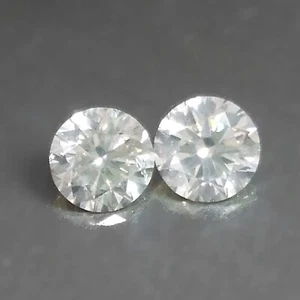 0,42 kt rundes Paar unbehandelt weiße H I Farbe natürliche Erde abgebaut lose Diamanten - Bild 1 von 2