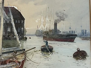 Henry Charles Seppings Wright - 1850-1937 - Marine - Cornwall or London Dock - Picture 1 of 24