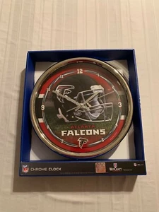 Atlanta Falcons NFL Round 12" Chrome Clock Wincraft Brand New - Picture 1 of 2