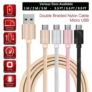 Cavo di Ricarica per Huawei Honor 10 Lite Caricatore Micro USB Cavo Nylon Intrecciato - Foto 1 di 21