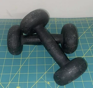 BFCO DUMBBELLs 8 lb Cast Iron VINTAGE Workout Gym Bun Cast Iron 16 lb Total - Picture 1 of 7