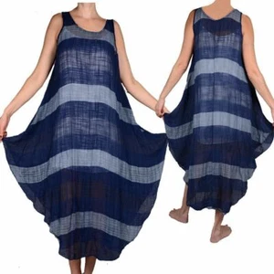 DAMEN SOMMER KLEID TWINSET TUNIKA SHIRT TOP 38 40 42 44 46 S M L BALLON STRAND - Picture 1 of 10