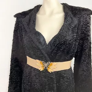 Vintage 80s butterfly enamel metal elastic stretchy belt OSFM - Picture 1 of 5