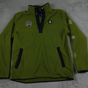 Burton Sweater Mens XL Green Fleece Outdoor Activewear Pockets Pullover - Picture 1 of 8