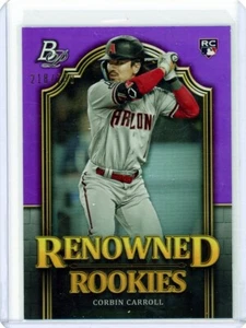 CORBIN CARROLL - Dbacks - 2023 Bowman Platinum Renowned Rookies Purple 218/250 - Picture 1 of 2