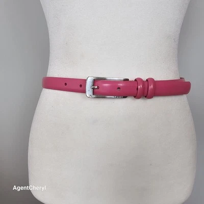 RALPH LAUREN XL 34-38» талии женщин ярко розовый кожаный узкий ремень классический подготовки - Изображение 1 из 4