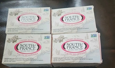 South Of France Natural Body Care Cherry Blossom Bar Soap Lot Of 4 - Image 1 of 3