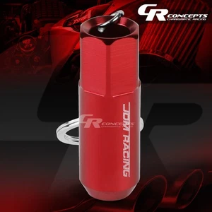 RED ANODIZED ALUMINUM JDM RACING TUNER WHEEL RIM LUG NUT CHARM KEY CHAIN RING - Picture 1 of 5
